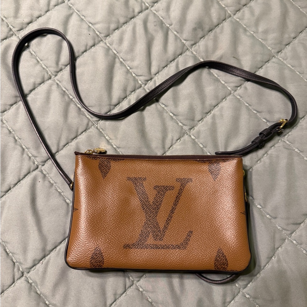 Louis Vuitton Tan and Black Crossbody Bag